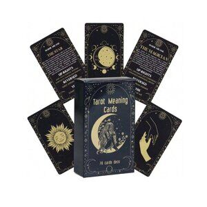 Tarot Card Meaning Deck Black 78 Cards NWT